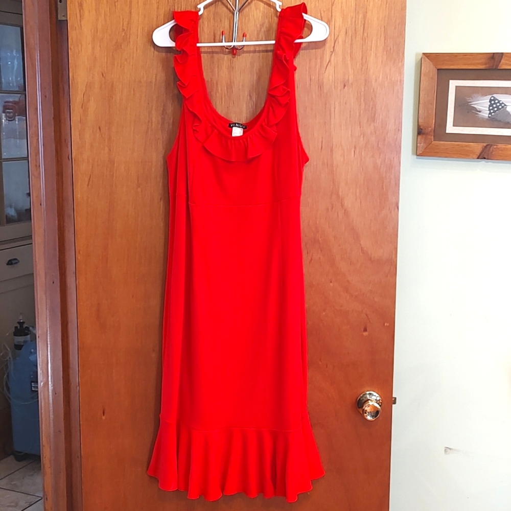 Venus Red Ruffle Dress Size 2x
